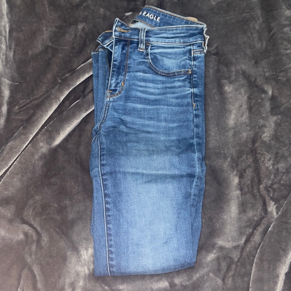 AEO high rise jeggings (medium wash)